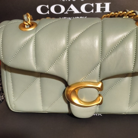 Coach Sage Green Quilted Shoulder Bag - Picture 2 of 5
